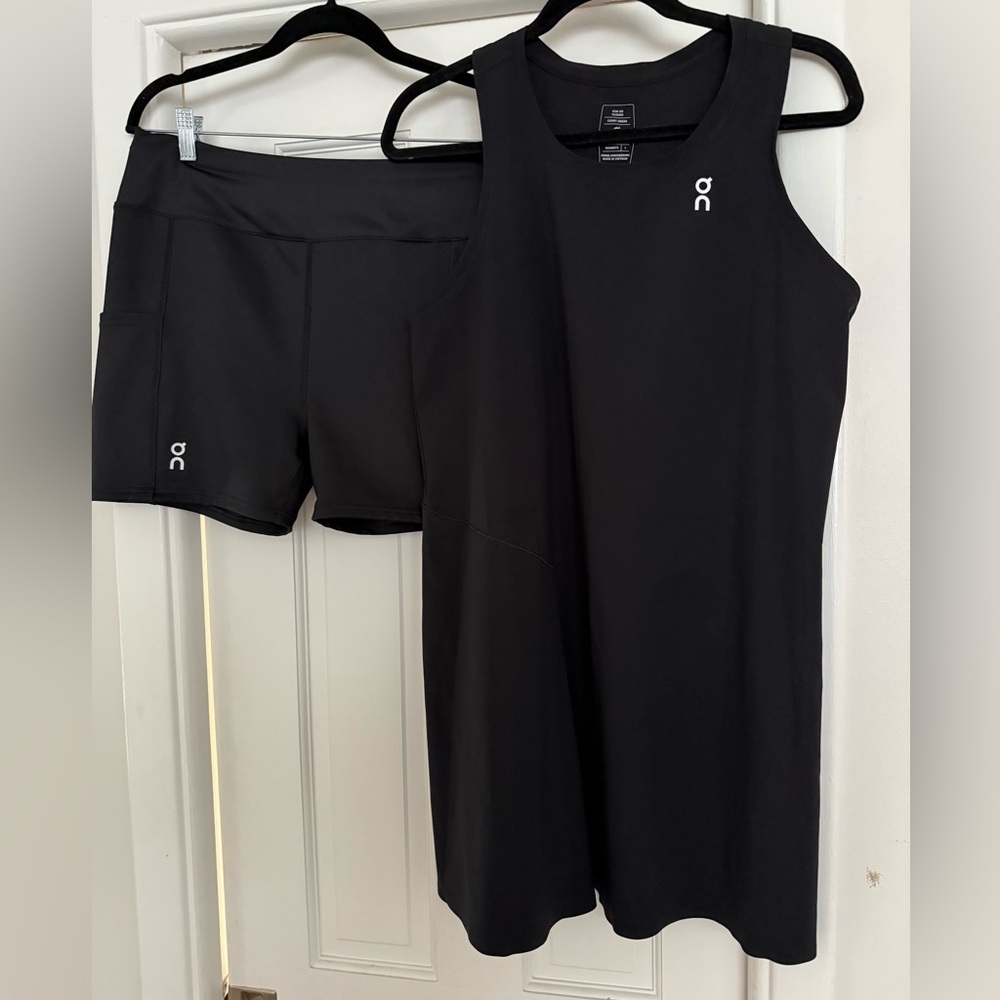 On Black Athletic Dress and Shorts Set